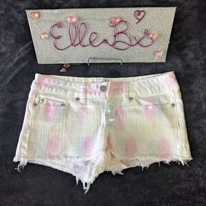 EUC White Denim Iridescent Sequin Shorts 0